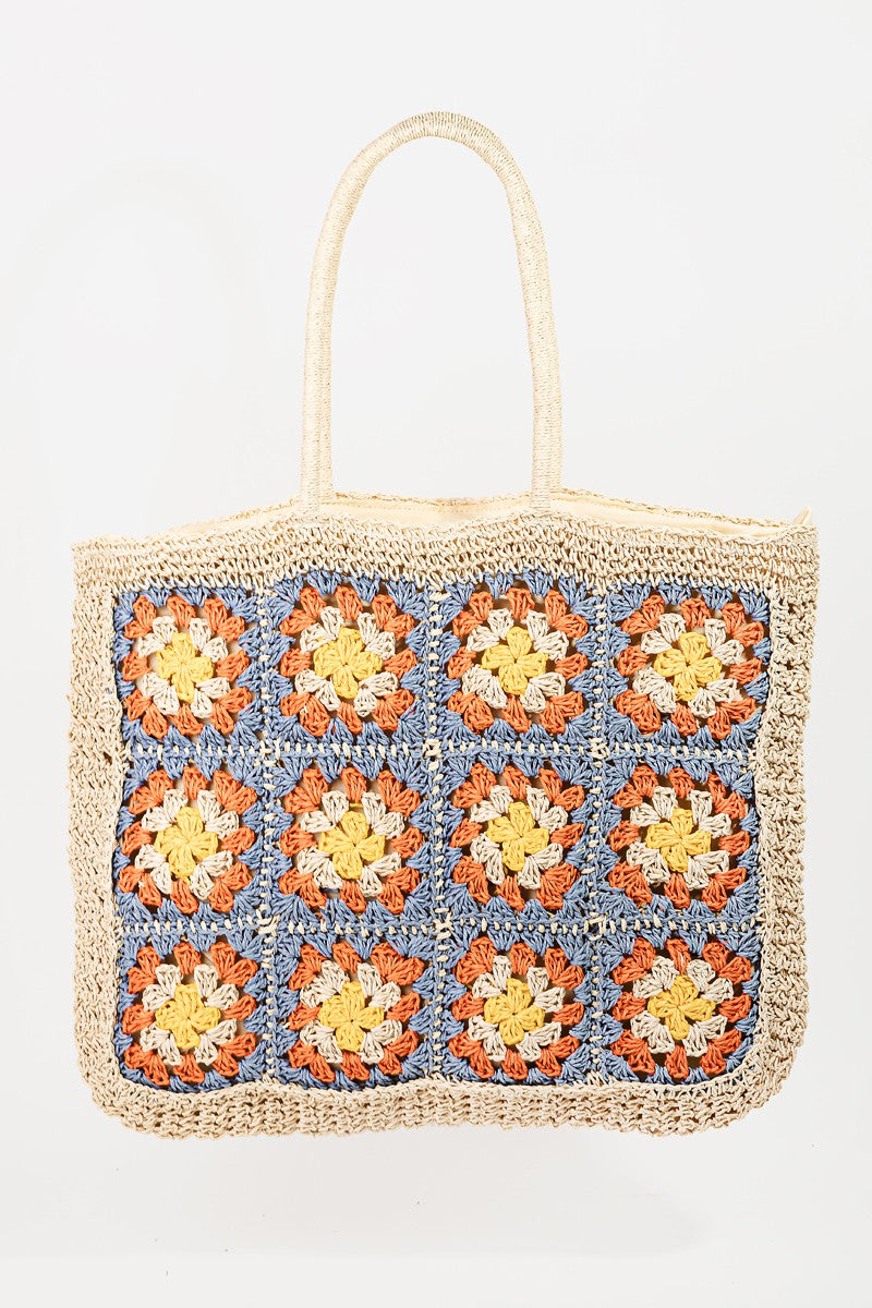 Fame Flower Braided Tote Bag-0
