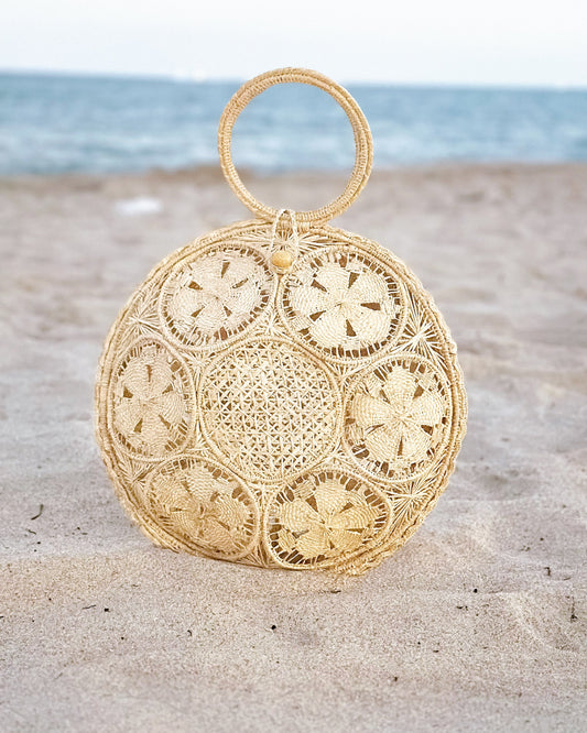 Natural "Gaia" Artisan Circular Bag