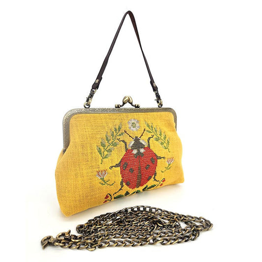 Ladybug Vintage-Inspired Kisslock Handbag